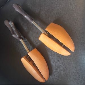 Wooden shoe tree for 10 to 11 size shoes.